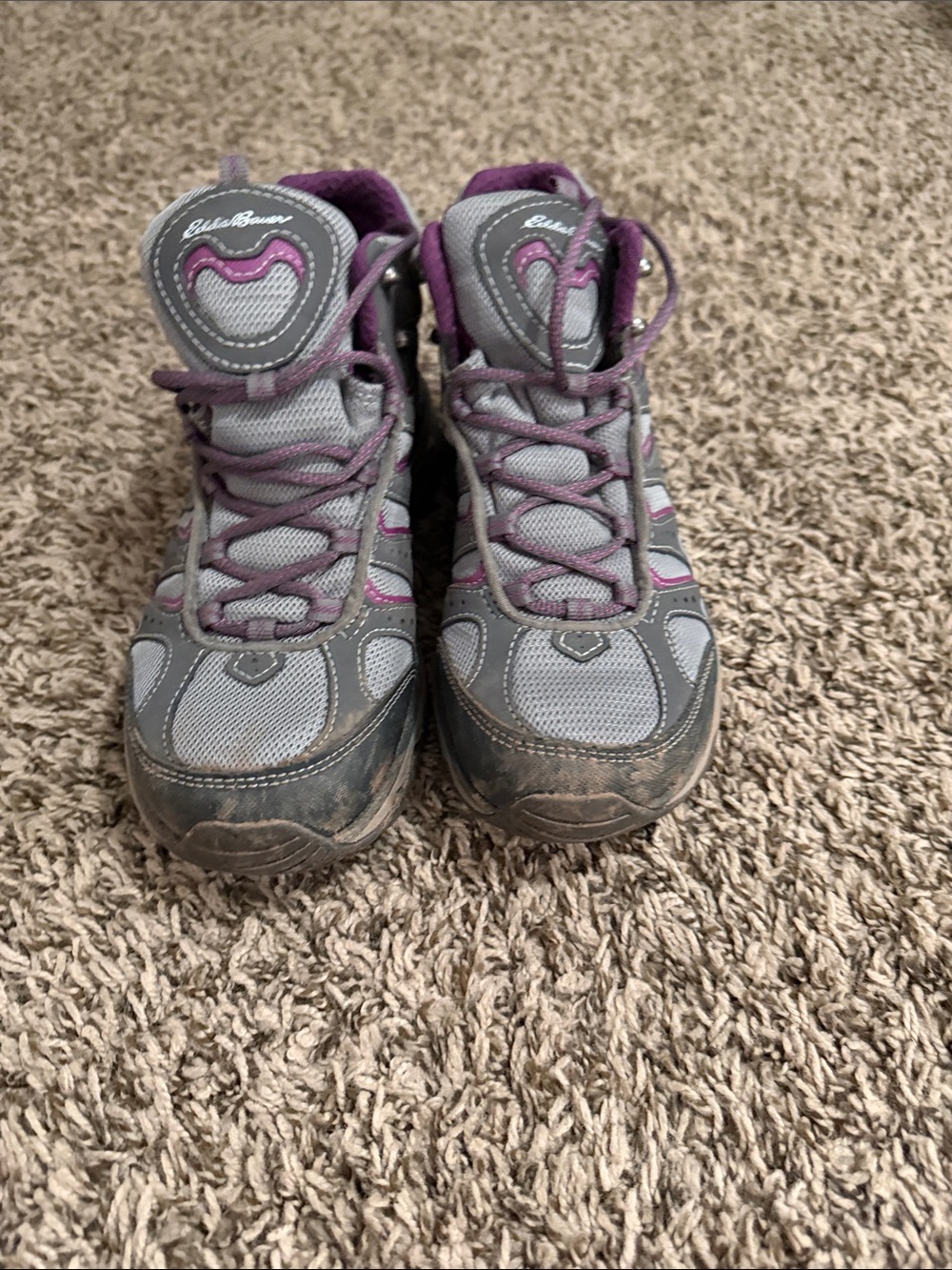 Eddie Bauer Women’s Gray and Purple Hiking Boots